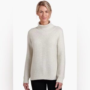 KUHL Womens Cream Solace Oversized Turtleneck Sweater Size Small
